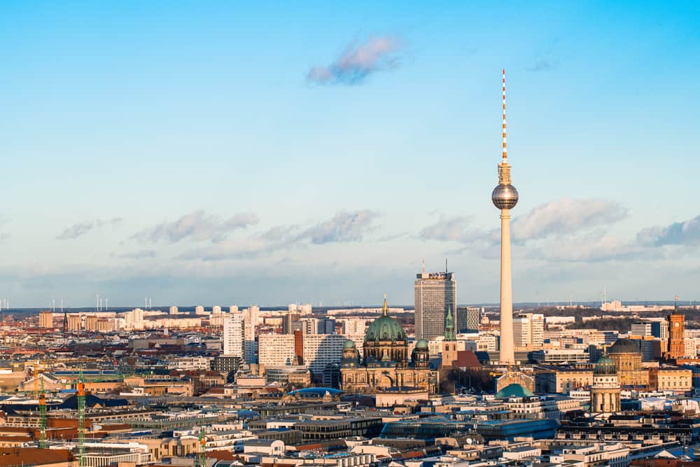 Aerial,View,Of,Berlin,Skyline,,Germany,Tv,Tower,Fernsehturm