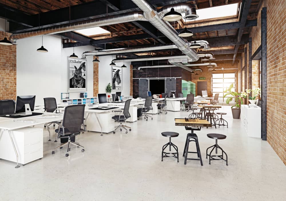 Modern,Loft,Office,Interior.,3d,Rendering,Concept